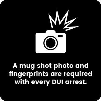 A mug shot phto and fingerprints are required with every DUI arrest.